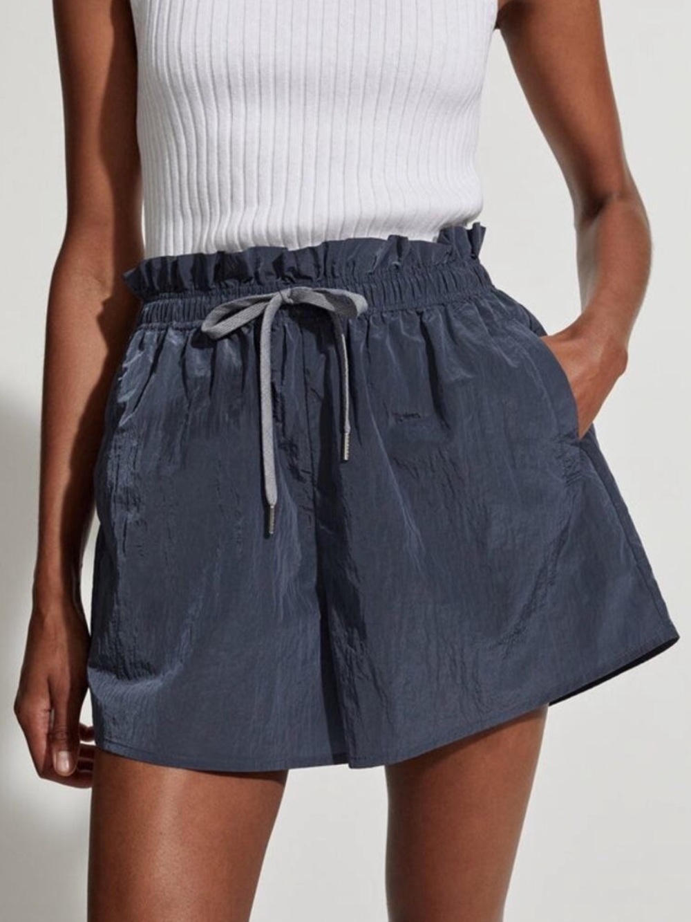 Varley Tulair High Rise Shorts Slate Blue